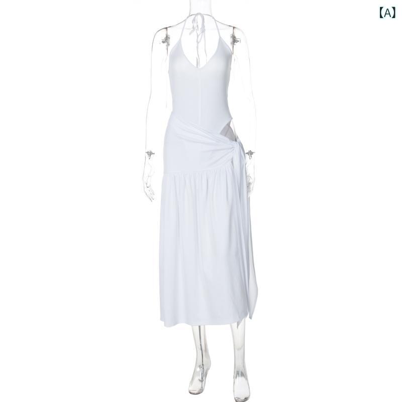 欧米の 婦人 服 2025 春 夏の新 商品の ファッション 性の 露 背の 連体の 服の 修身は 半身の スカートの スーツの 卸売りを 持ちます。商品番号: S4817189Aパターン: ソリッドカラースカート丈: ミディスカート人気の要素: 背中の開いた職人技: しわのある発売年・発売時期: 2025年春生地名: ドリコンはどうですか？主な生地構成: ポリエステル（ポリエステル繊維）主な生地構成 2: スパンデックスブランド: hawthaw色: 白,黒,ネイビーブルー,Green,RED,ピンク,紫,ワインレッド,カーキ,黄色サイズ: S,M,L,XLスタイルタイプ: プライベートサーバーの社交家主な生地成分の含有量: 90% (含む) ～ 95% (含まない)スタイル: セクシーなスタイルスーツスタイル: スカートスーツクロスボーダースタイルタイプ: セクシーな湯たんぽ対象性別: 女性スリーブタイプ: ノースリーブ袖丈: ノースリーブ国境を越えた供給かどうか: はい製品カテゴリー: カジュアルスーツ主な生地成分2の含有量: 30%未満主な下流販売エリア1: ヨーロッパとアメリカ主な下流販売エリア2: 東南アジア
