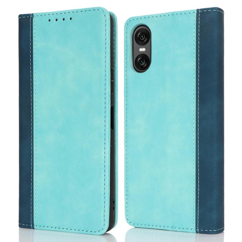 ソニー スマホ ケース 適用 携帯カバー スタンド 落ち着いた色 2色組合せ レトロ スマホケース -2