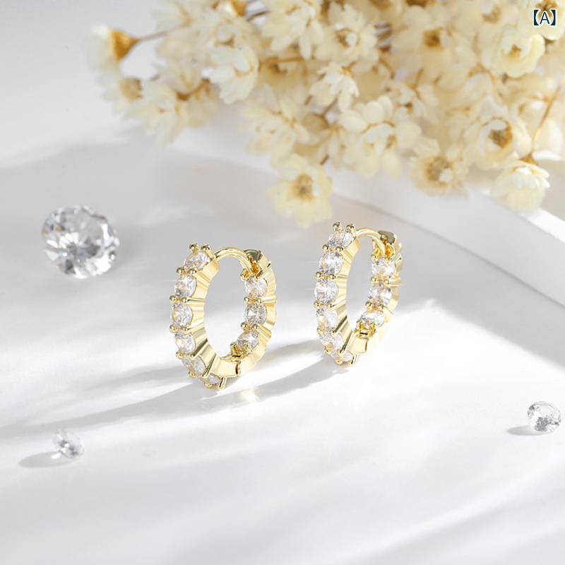 Freshwater Pearl - 欧米の クロス ボーダーの ジルコンの 耳輪の イヤリングは 銅の 金メッキを かけます。