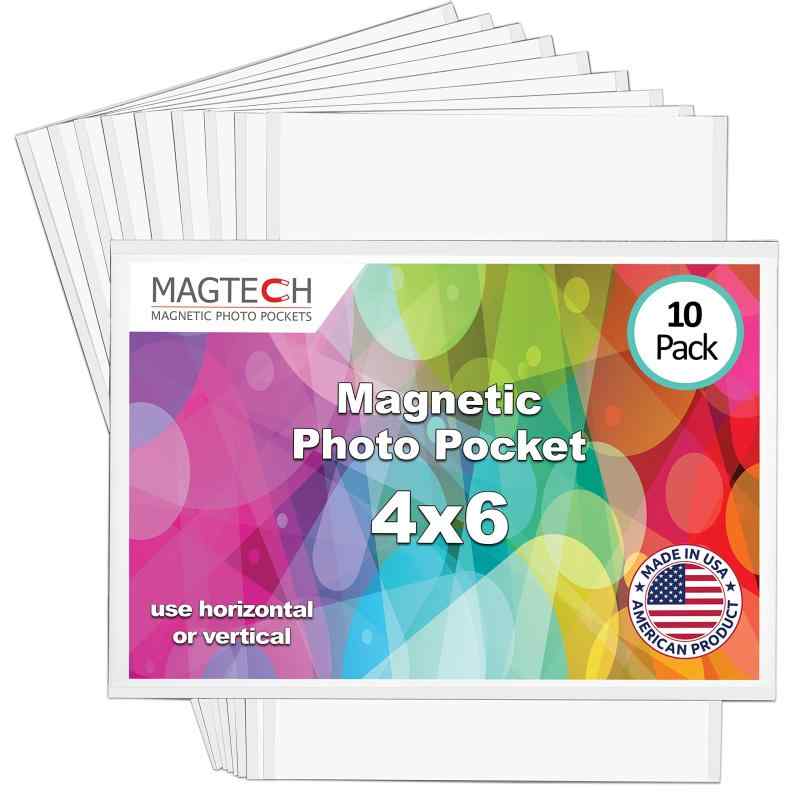 Magtech 磁気フォトポケットフレーム ホワイト 4 x 6インチの写真を保持 10個パック