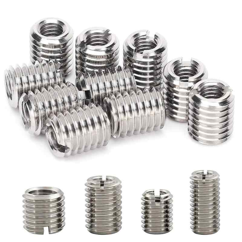 ステンレス鋼 インサートナット 多尺寸対応 ネジ山補修 インサート 内径M6-M8-M10長さ15mm/12mm 10個セット 割溝 ヘリボン