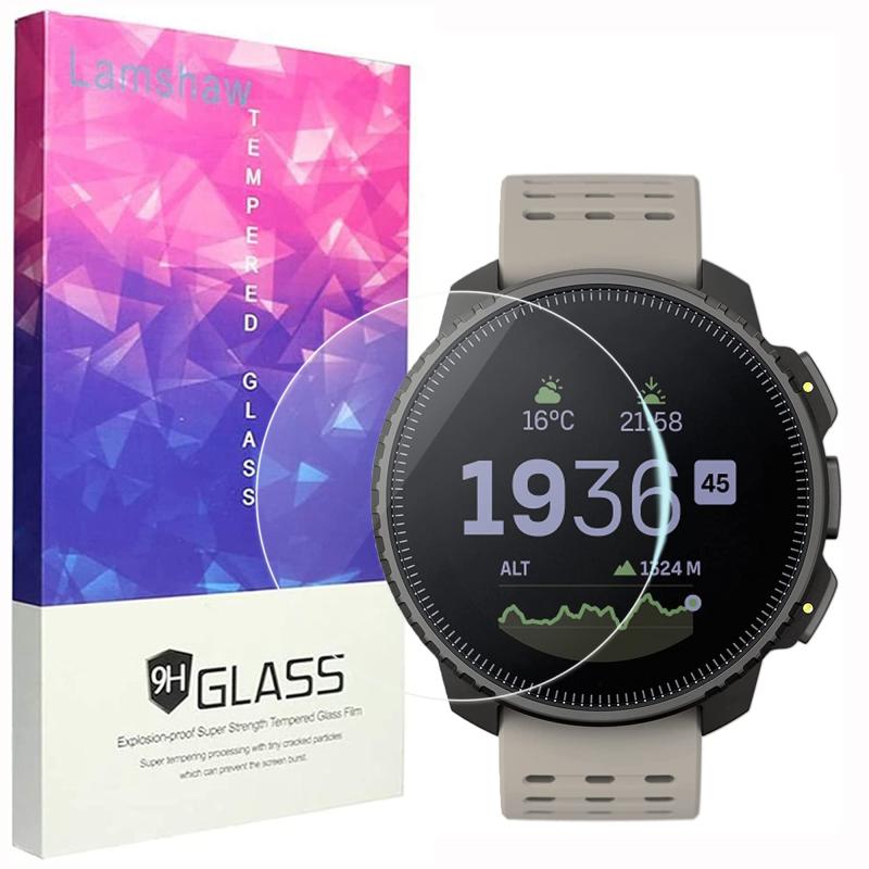 Lamshaw for SUUNTO Vertical スマートウォッチ 保護フィルム, [3枚組] 9H ガラスフィルム 保護 フィルム カバー 対応 SUUNTO Vertical Adventure GPSウォッチ