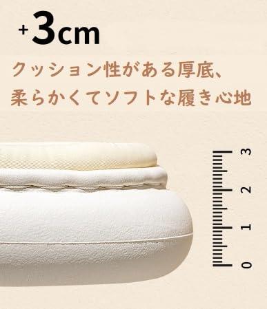 [DearJapan] 厚底スリッパ 室内 前開き リネン 麻素材 通気性 蒸れない いつでもサラサラ 素足 履き心地 気持ちいい もふもふほわほわ レディース [並行輸入品] hitotsunagi-10443512 HITOTSUNAGI サンプル画像3