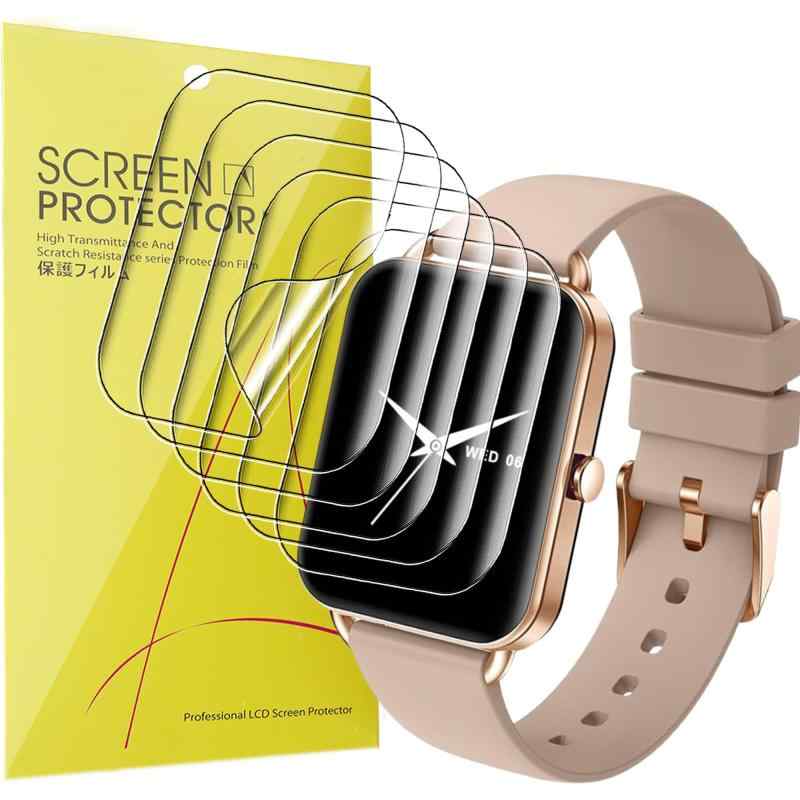 Lamsaw for MONOMAM スマートウォッチ 保護フィルム, [6枚セット] TPU素材 簡単貼り 全面カバー 汚れ防止 傷防止 貼り替え可能 対応 MONOMAM Primo 1.65 インチ スマートウォッチ用