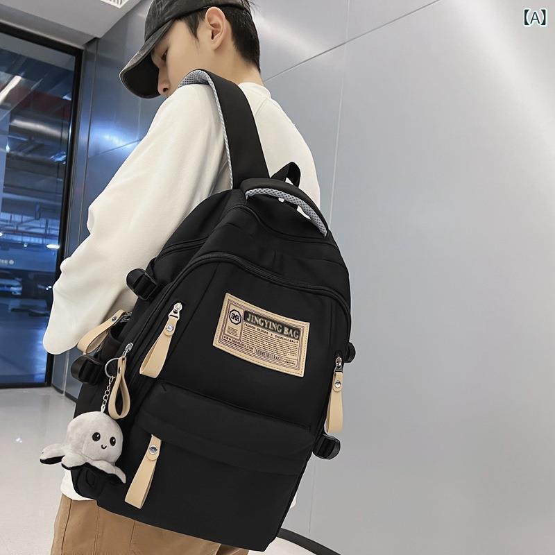 男女 兼用大 容量 リュックサック、 シンプルな 中学生 用 スクール バッグ、 大学生 用 女性 用 リュックサック、 男性 用 リュックサック色: 2936#ミディアムブラック,2936#ミディアムレッド,2936#ミディアムホワイト,2936#ミディアムカーキ,2936#大きな黒,2936#大きな赤,2936#大きな白,2936#ラージカーキ,2936 # 大きな青サイズ: 単包 (たんぽう),単包＋応援アヒルチャーム対象性別: ニュートラル/男性と女性の両方が利用可能適用可能なシナリオ: 学校教育材料: キャンバススタイル: 都会的なシンプルさブランド: 小さなエリート皮質の特徴: ナイロン容量: 20-35L機能: 通気性のあるパソコンのサイズに対応: 14inch発売年と季節: 2025年春商品番号: 2936パターン: ソリッドカラー裏地の質感: ポリエステル人気の要素: 縫製ライン持ち運びシステム: カーブショルダーストラップ認可されたプライベートブランドがあります: はい