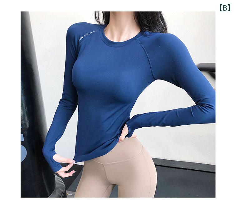 運動 上着の 女性 秋冬 金は 丸首の 速 乾性 ヨガ 服を 修理 します。