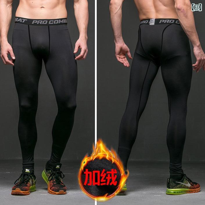 バスケットボール pro スポーツフィットネス 男性 ベルベット 保温 ズボン サッカ...