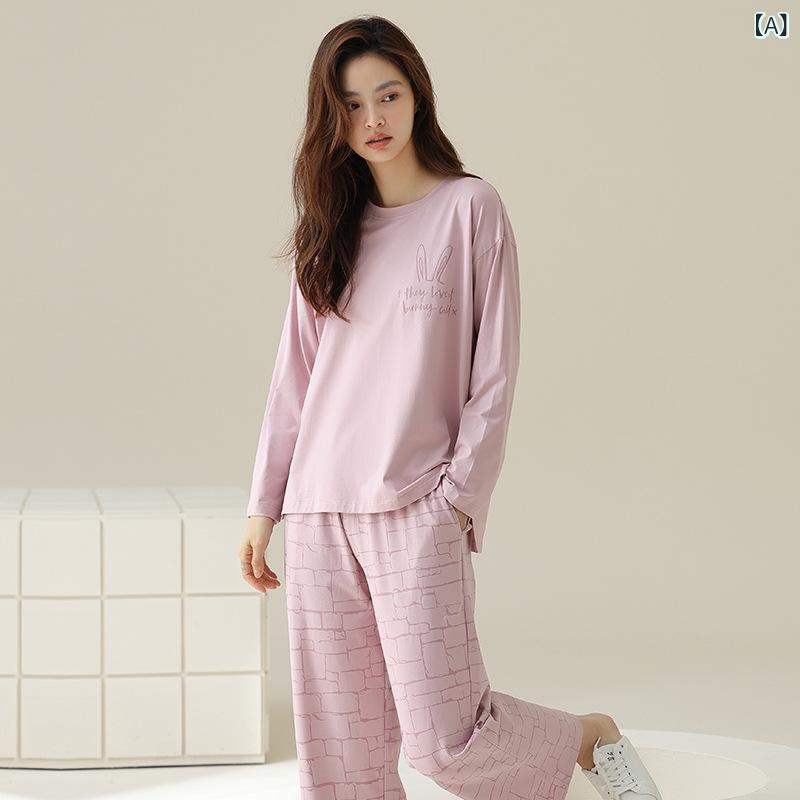 睦 隆 世 家 柔 感 ライカ 綿 カップル パジャマ 新型 長袖 秋冬 純綿 スポーツ カジュアル 男性 女性 スーツ