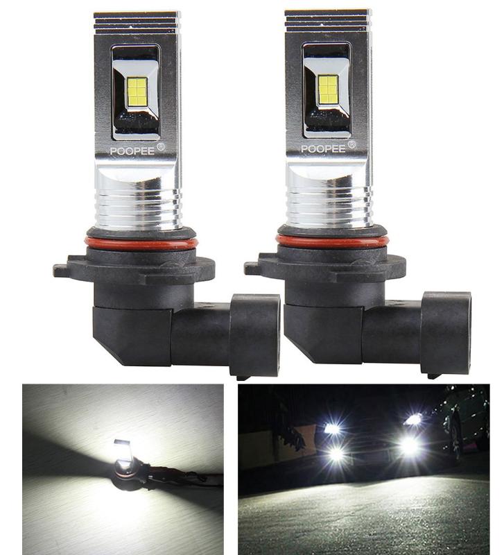 乐天商城 - POOPEE LEDフォグランプ 60W 1200LM 12V/24V兼用 H11 H8 H9 H16 HB4 無極性 CSPチップ搭載 両面発光 ホワイト/イエロー 高輝度 2本セット