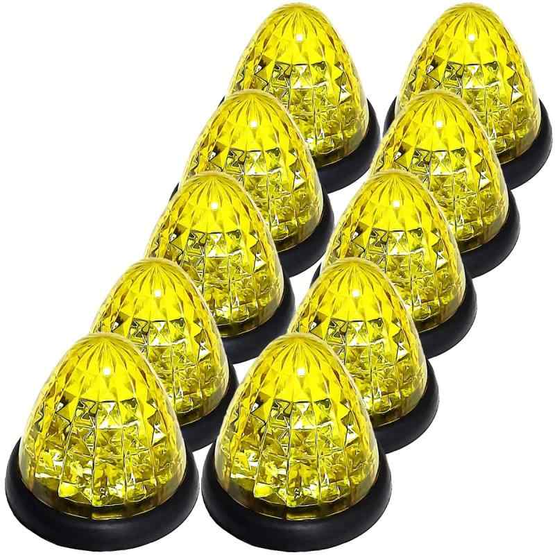 トラック用 マーカーランプ サイド マーカー 16LED 24V用 標識 ランプ 汎用 10個 セット ブルー/イエロー/ブルー・レッド/イエロー/レッド/ホワイト/グリーン/ピンク 各色あり
