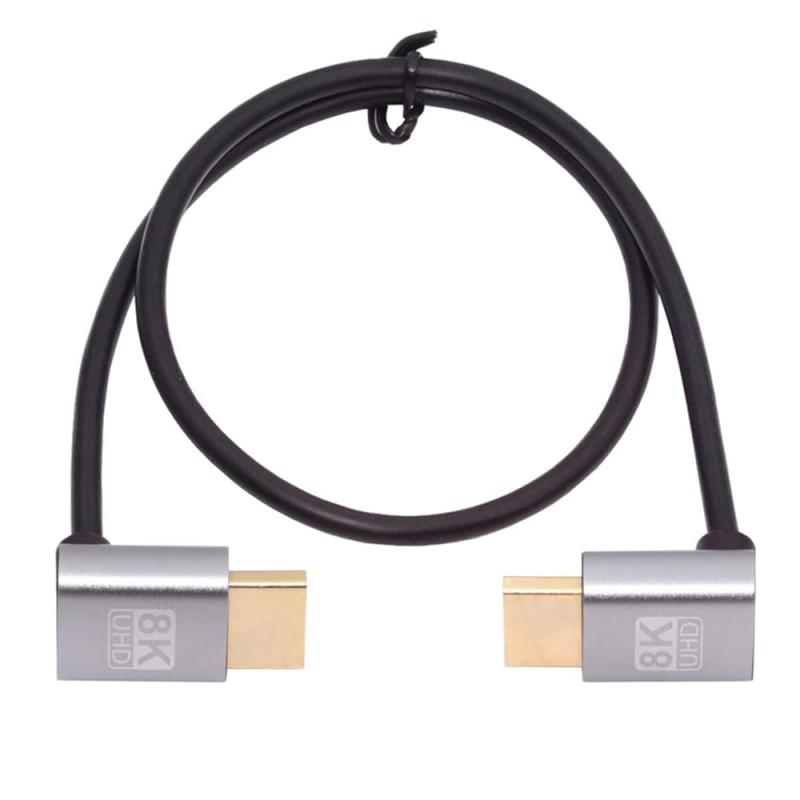 NFHK HDMI 2.1 超薄型 HDTV ケーブル 8 K 4 K ハイパー超柔軟なスリム ケーブル下向き角度コンピューター HDTV 用 90 度