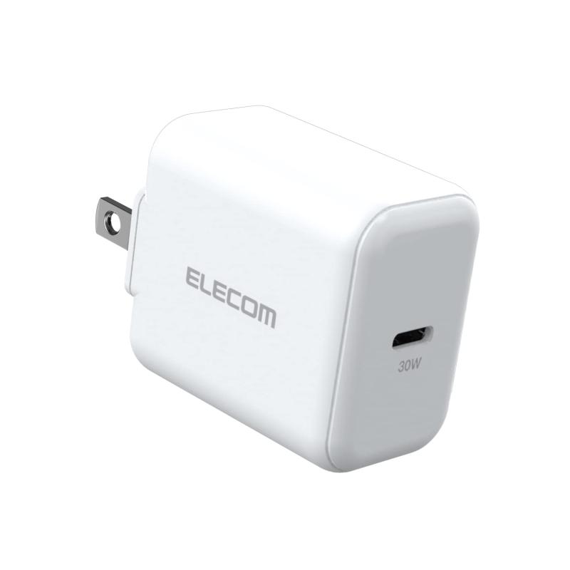 エレコム USB コンセント 充電器 30W (USB PD対応) USB-C×1 スイングプラグ ホワイト