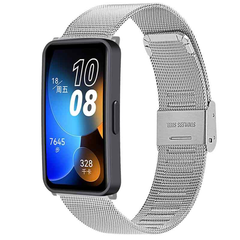 [PONATTENO] 腕時計ベルト 互換性 For HUAWEI Band 9/ Band 8対応 専用バンド 替えベルト ステンレス鋼 HUAWEI Band 9バンド ステンレス メッシュ