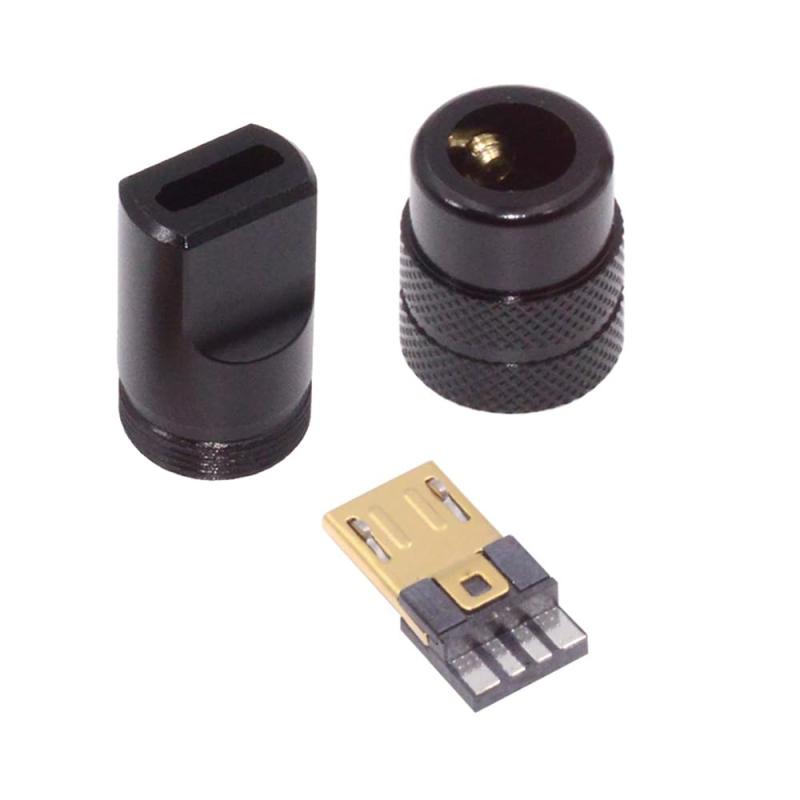 Cablecc DIY OEM 5Gbps USB-C USB 3.0 メス タイプA ソケット レセプタクル コネクタ はんだ付けタイプ アルミ合金シェル カスタマイズ可能 6.0mm ケーブル用