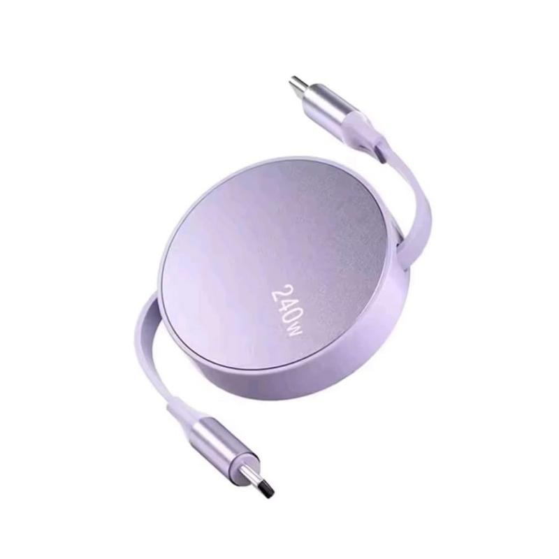 USB Type C to C ケーブル 240W 収納 巻き尺タイプ データ ロング ワーヤー コード線 データ転送 スマートフォン ゲーム機 タブレット端末 充電用 各種対応 3COLLAR