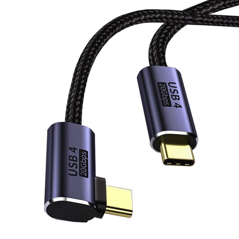 USB Type-c ケーブル L字 USB-C & USB-C ケーブル USB4 Thunderbolt 3対応（20Gbps）高速転送 PD対応 100W/5A急速充電 8K/60Hz映像出力 超高耐久ナイロン タイプc ケーブル Mac
