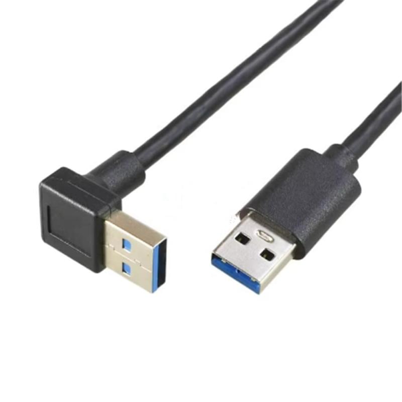 KKM-ラブショー USB3.0 上下左右90°方向変換ケーブル USB 3.0 ケーブル タイプA-タイプA オス-オス メッキコネクタ搭載 高耐久性 0.15m/0.3m/0.5m/1m/1.5m/2m モデム対応