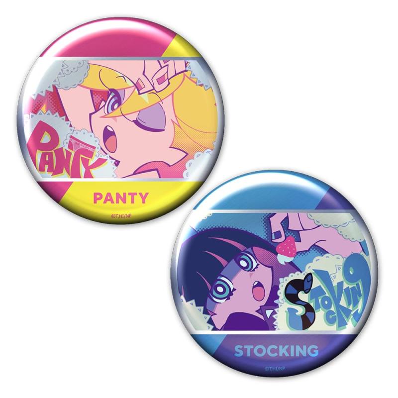 New PANTY &amp; STOCKING with GARTERBELT メタリック缶バッジ2個セット パンティ&amp;ストッキング