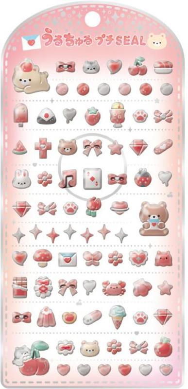 クラックス CRUX うるちゅる プチシール レッド ぷっくり 立体 ネイルパーツ スマホデコ 推し活 133352