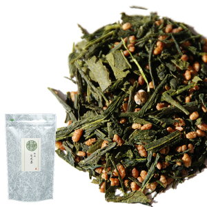 日本茶 茶葉 緑茶 静岡県産緑茶の玄米茶 200g (100g×2) チャック袋詰 ワンコイン お茶