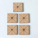 チャルカ 糸ボタン土台 糸ボタンベース 5個セット(四角形) 無塗装(MDF) ナチュラル ハンドメイド材料