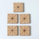 チャルカ 糸ボタン土台　糸ボタンベース　5個セット（四角形） 無塗装（MDF） ナチュラル ハンドメイド材料