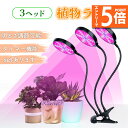 ●エントリーでP5倍 お買い物マラソン●LED植物育成ライト 3頭 3灯 植物育成ライト 10段階調光 LED 植物ライト 植物育成ランプ 観葉植物用ライト 室...