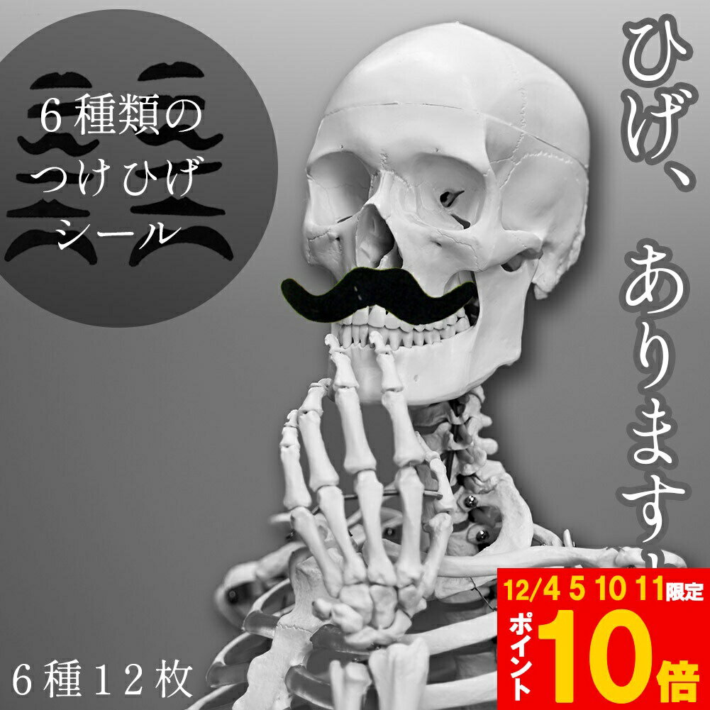 ★期間限定!ポイント5倍＆10倍★つけひげ シール 6種 1セット12枚 ハロウィン パーティー 仮装 コスプレ ..