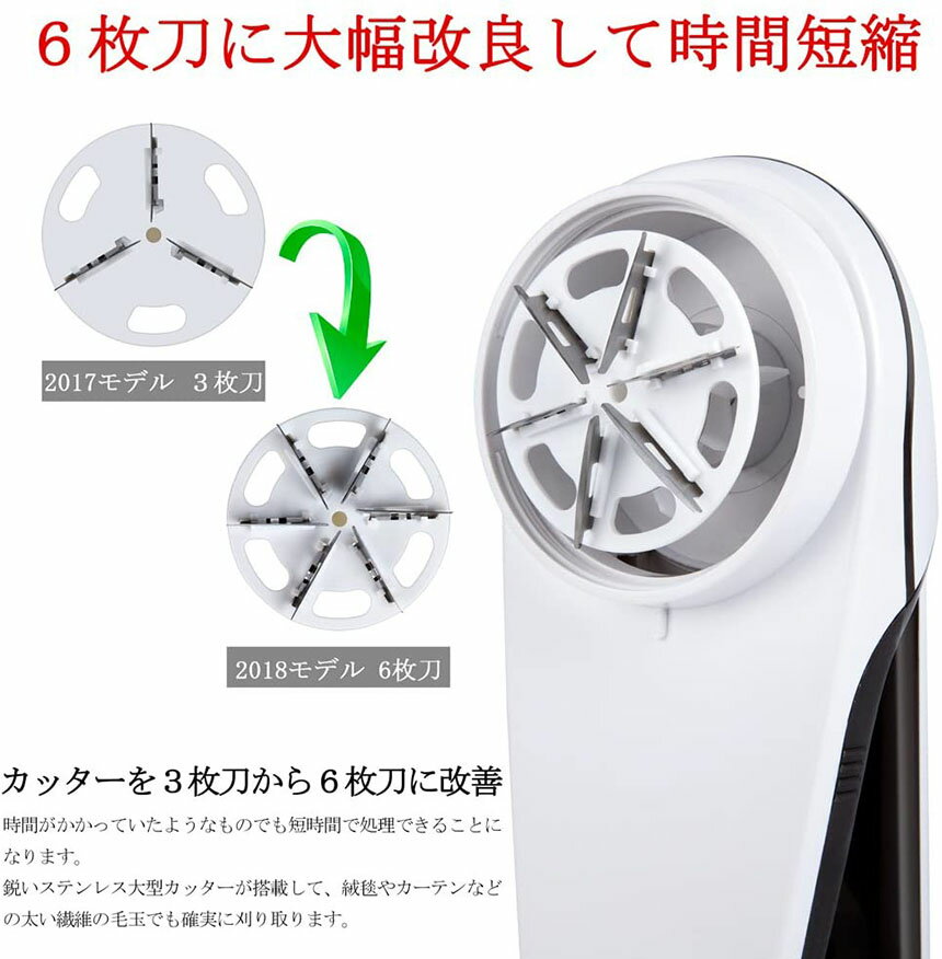 けだまとり電動毛玉取り器強力6枚刃USBコンセントamp;USB充電式毛玉取り機毛玉とるとる3段階調節可能毛玉カット替刃2個付き毛玉クリーナー人気セーターコート