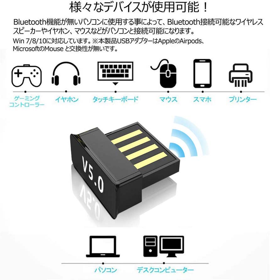 ★期間限定！ポイント5倍★bluetooth 5.0 アダプター 2個セット レシーバー ドングル ブルートゥースアダプタ 受信機 子機 PC用 Ver5.0 Bluetooth USB アダプタ Windows7 8 8.1 10 Blu 3