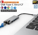 USB TypeC ハブ 5 in 1 Nintendo Switch対応 4K＠30Hz 有線LAN アダプター USBC HDMI LANポート イーサネット PD充電対応 ドッキングステーション MacBook Air 2020 Surface Go 2 Chromebook Pixelなどに対応 送料無料