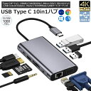 ハブ USB C ハブ HUB 10in1 100WPD出力対応