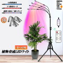 植物育成ライト LED植物育成灯 観葉植物 4ヘッド式ライト 3個セット 5v 10段階調光 自動ON/OFF 室内/水耕栽培ランプ タイマー付き 4灯360°...