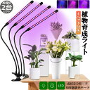 植物育成ライト 植物育成ランプ LED植物育成灯 2個セット 室内栽培ランプ 3つ照明モード 9段階調光 観葉植物 4ヘッド式ライト 5v 自動ON/OFF 室...