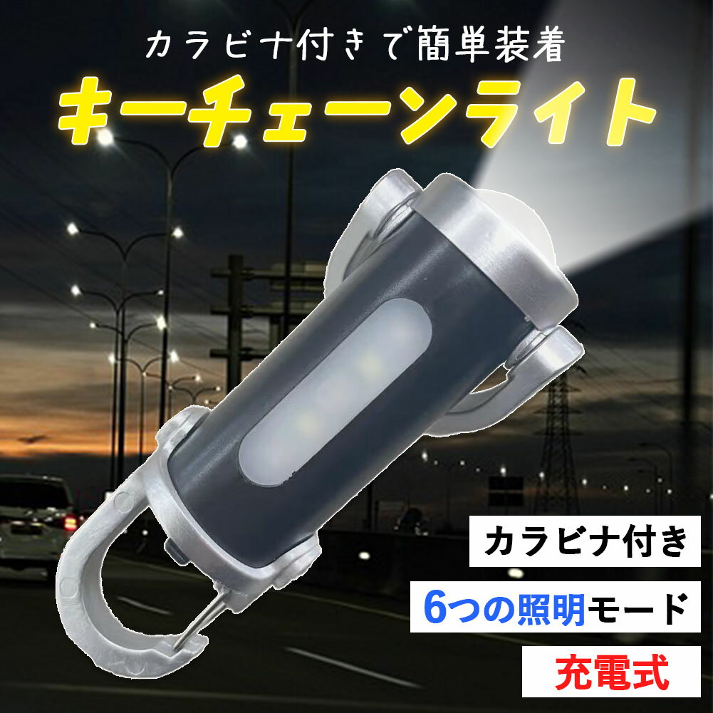キーホルダーライト カラビナ付き COB LED ライト ミニライト 携帯ライト 小型 カラビナ キーホルダー ..