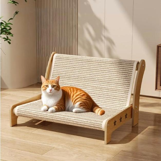 爪とぎ付きキャットチェア 爪研ぎ 爪とぎ 猫 快適 サイザル麻 天然素材 ひんやり 通気性 お手入れ簡単 猫 爪研ぎ 猫おもちゃ ストレス解消 運動不足改善 強耐荷 オールシーズン適用