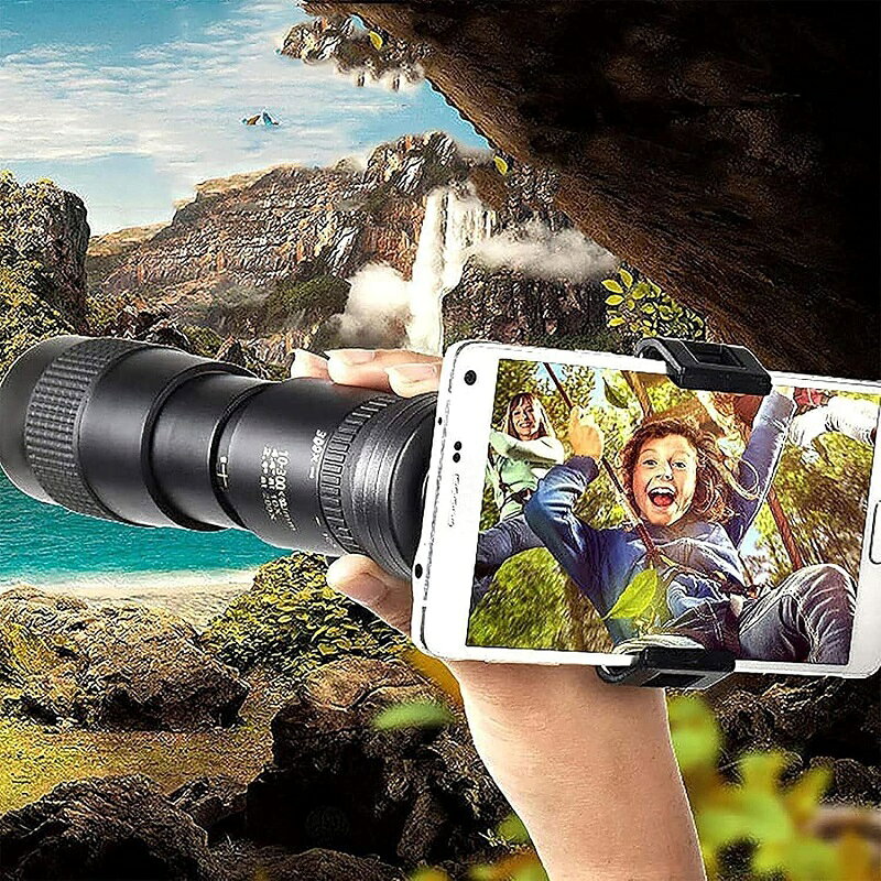 単眼鏡 高倍率 単眼鏡 望遠鏡 10-300x40軍用望遠鏡 スマホ用カメラレンズ-4K 高倍...