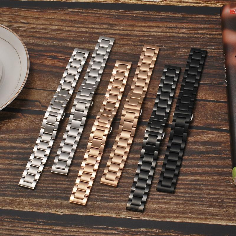 腕時計用ベルトステンレス 腕時計バンド 替えバンド ウォッチベルト ワンプッシュDバックル 3連タイプ メタル ステンレス メンズ ボーイズ サテン つや消し 鏡面仕上げ 交