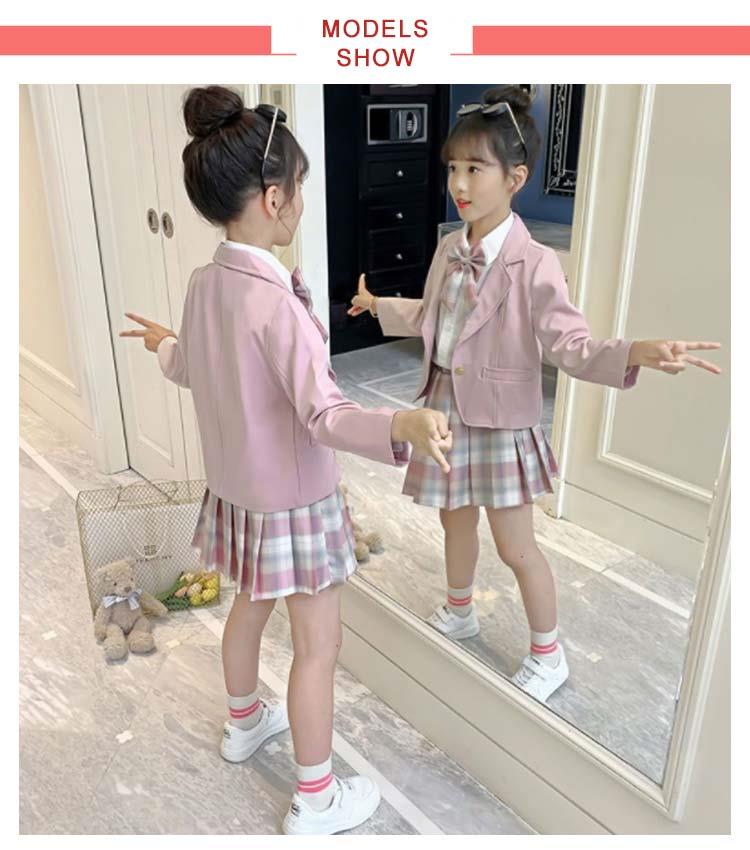 制服 子供 女の子 テーラードジャケット プリーツスカート シャツ リボン 3点セット 小学生 学生服 上下セット 可愛い 女子 スクール 学生服 小学校制服 小学生制服 通学 フォーマル 学園祭 コスプレ 衣装 仮装 コスチューム衣装 送料無料