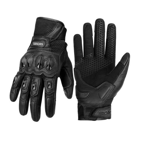 オートバイ手袋 バイクグローブ オートバイ モトクロス 登山 通気性 春秋 レザー 耐衝撃 耐摩耗性 人間工学 ハードプロテクター