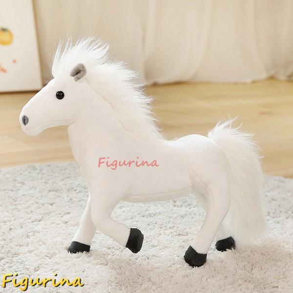 ぬいぐるみ 馬 毛足長い 本物そっくり リアル 芝居道具 撮影小物 添い寝枕 おもちゃ だきまくら 人形 癒し系 ふんわり 柔らか 高弾力 店飾り 置物 プレゼント 子供 女の子 男の子 ダークブラウン