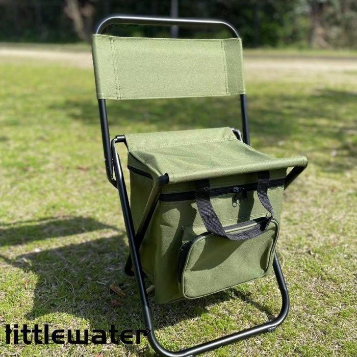 折りたたみ チェア 収納機能付き コンパクト 折り畳み 椅子 軽量 持ち運び 背もたれ 簡易 頑丈 小物 収納 アウトドア キャンプ 釣り バーベキュー