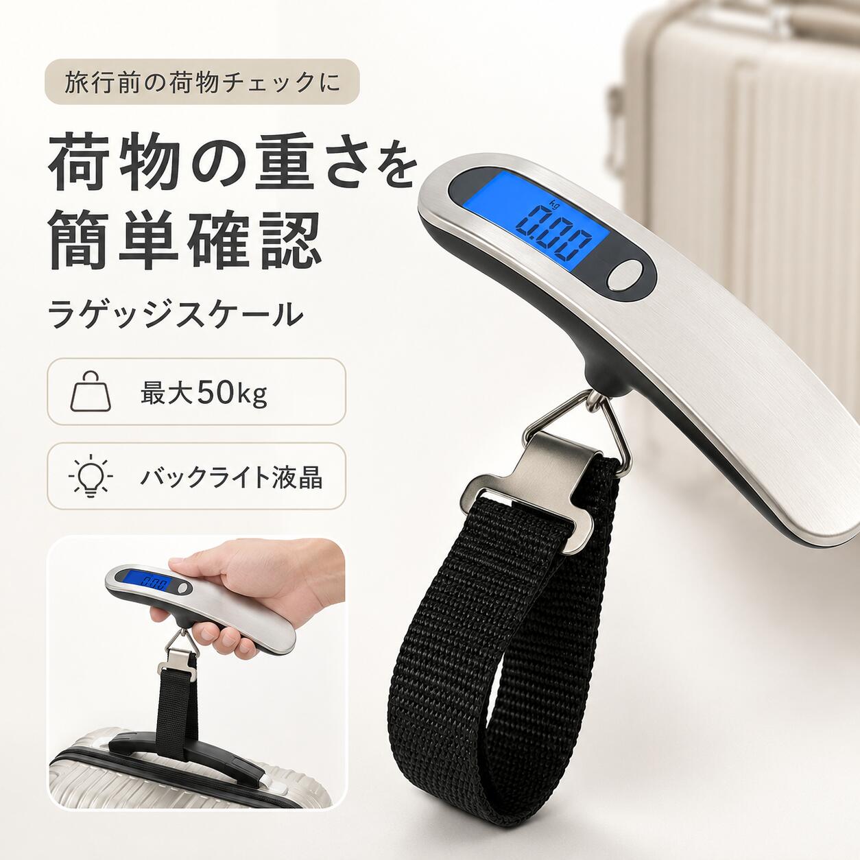 【★毎日お買い得★】 ラゲッジスケール 荷物はかり 旅行はかり スーツケース はかり 荷物 旅行 スケール ラゲッジチェッカー 吊りスケール 吊りはかり デジタルスケール 手荷物 釣り 携帯 飛行機 海外 旅行 キャリーケース トラベル 旅行用品 重さ 重量 計測