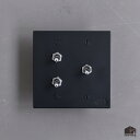 トグルスイッチF(3口正方形型)黒/白/グレー(艶消し)3路式(片切対応)鉄製 アイアン スイッチプレート 照明器具 リビング 玄関 トイレ おしゃれ かっこいい インダストリアル レトロフューチャー 日本製