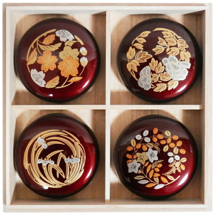 国産　印泥　四季セット（黄口・赤口・赤茶・濃赤の4色を各1つづつの4個セット）【モリヤマ製】