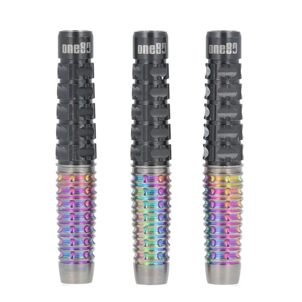 【中古】 One80(ワンエイティ) GUNNER(ガンナー) ver.4 2BA 22g Rainbow&Black ローレンス・イラガン選手モデル 【RANK 4】　(ダーツ バレル タングステン darts barrel)