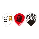 S4フライト Cライン 3color パンダVSツキノワ/赤い革命家/虚数空間 シェイプ (ダーツ フライト 羽 darts flight)