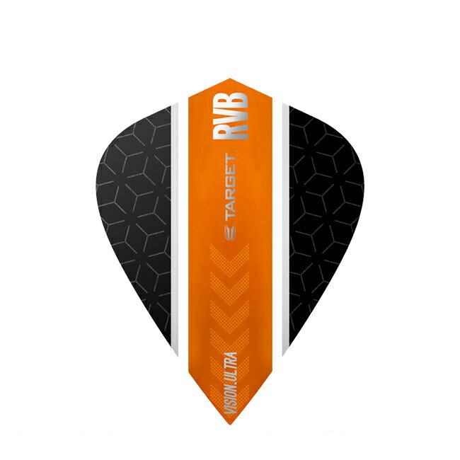 TARGET(ターゲット) VISION ULTRA フライト RVBモデル カイト ブラック/オレンジ ストライプ ＜331800＞ レイモンド・ヴァン・バーナベルド選手モデル　(ダーツ フライト 羽 darts flight)