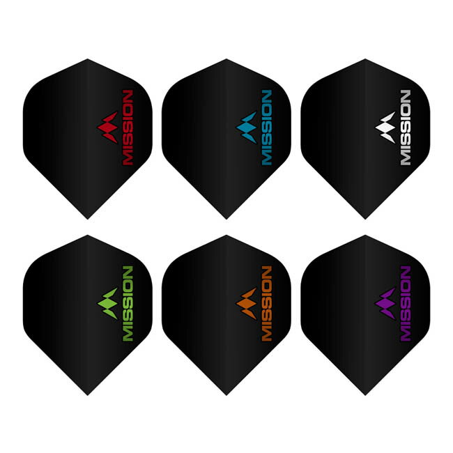 MISSION DARTS(ߥå) Logo Dart Flights Black ɡ( ե饤)