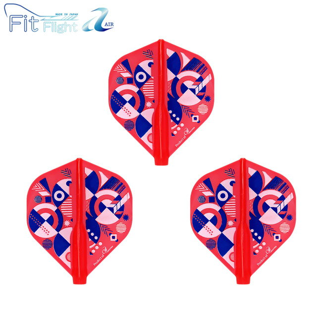 COSMO DARTS(コスモダーツ) Fit Flight【AIR】(フィットフライト エアー) Printed Series The Modern スタンダード レッド　(ダーツ フライト)